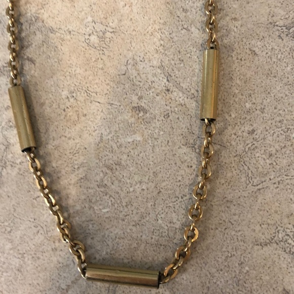 This faux gold necklace is dated to mid century. - Picture 1 of 5